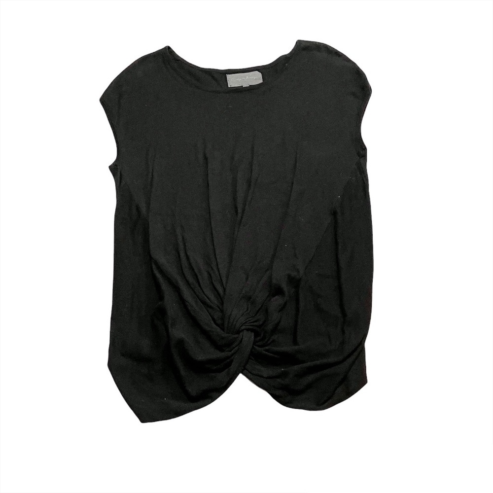 Sunday In Brooklyn Short Sleeve Faux Knot Wrap Front Loose Fit Blouse Size Small - Picture 2 of 6
